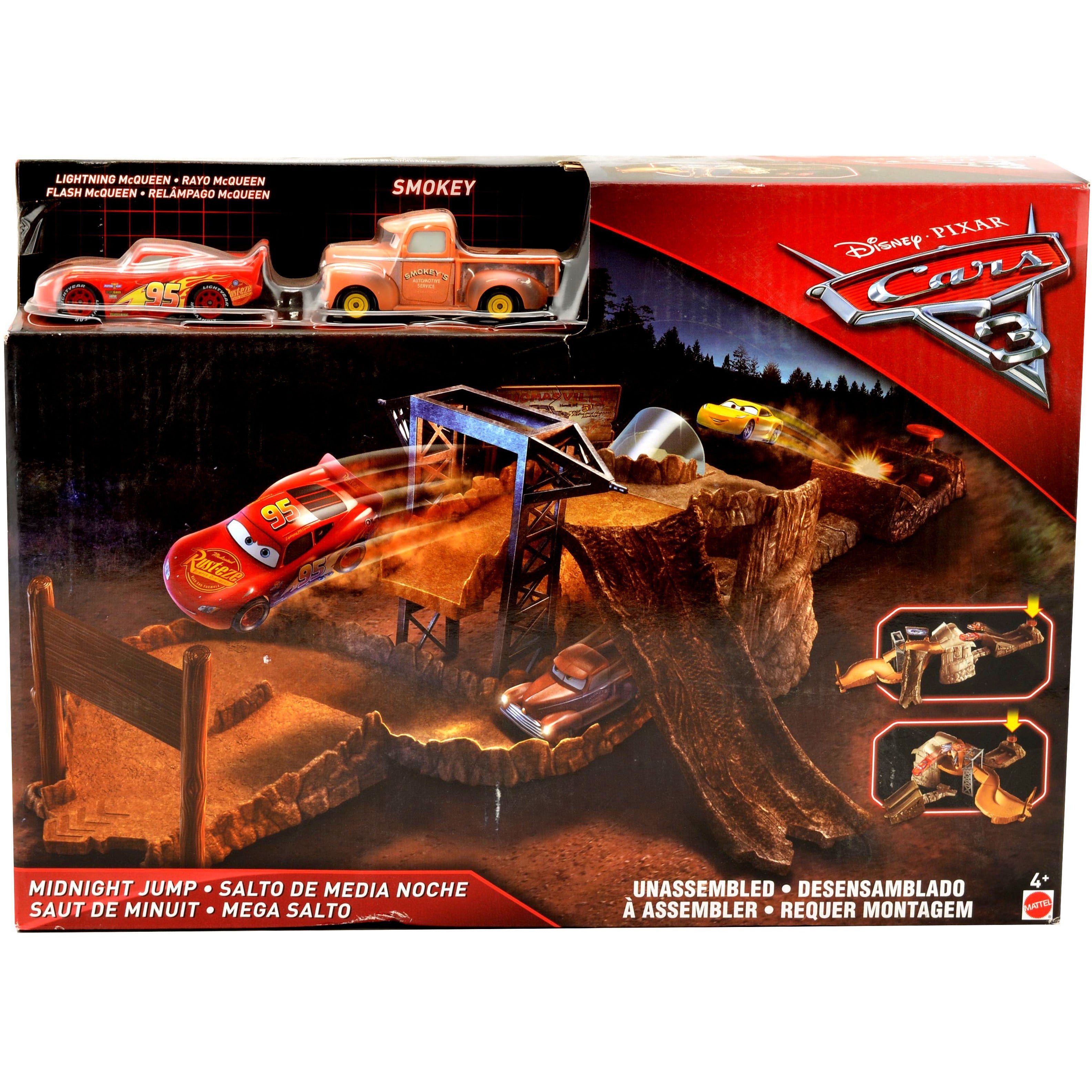 Disney Pixar Cars Midnight Jump Race Track / Lightning McQueen and Smokey Cars / 2 Ways to Play