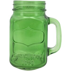 Green Mason jar mug with handle