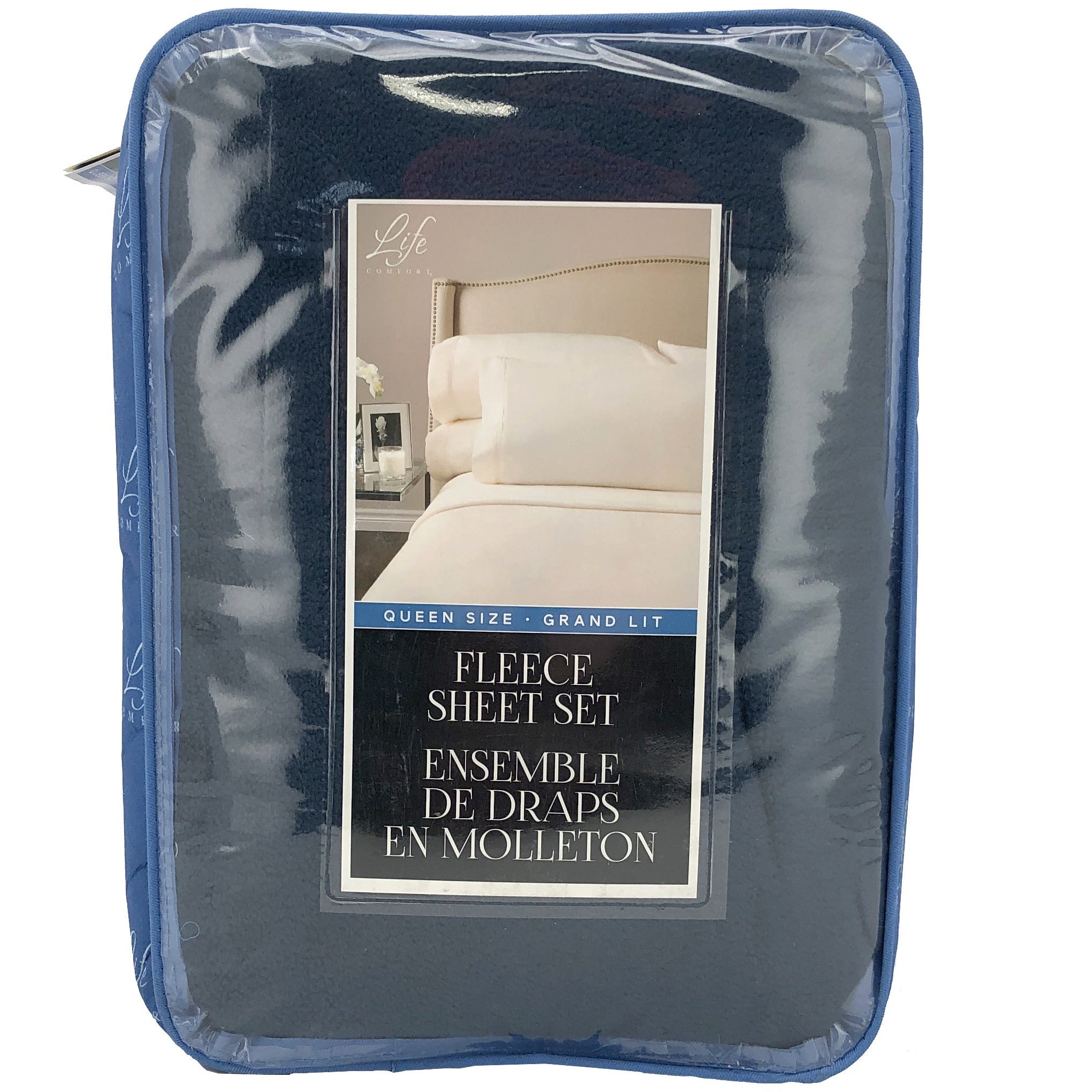 Queen Size Fleece Sheet Set / 4 Piece Set / Fitted Sheet / Flat Sheet / 2 Pillow Cases / Ultra Soft