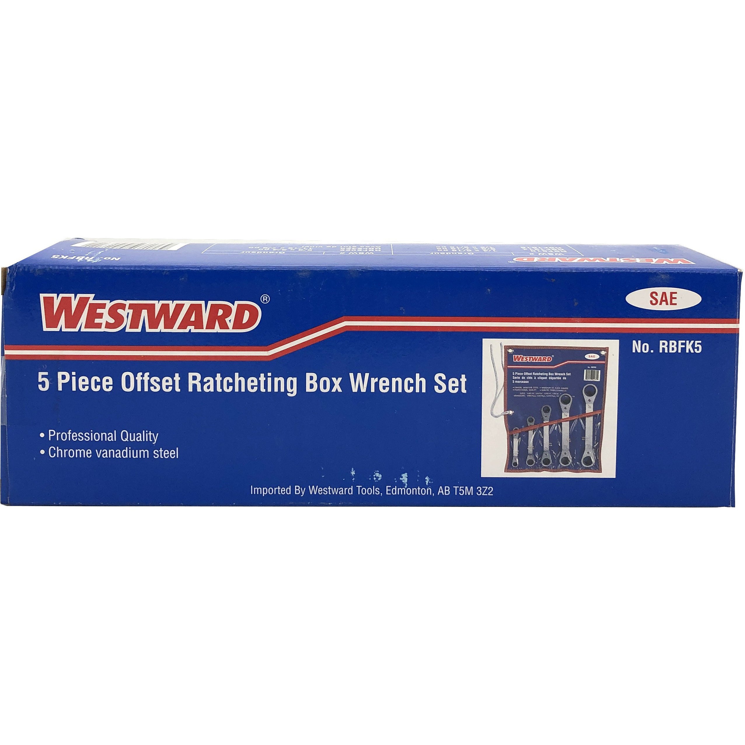 Westward 5 Piece Off Set Wrench Set / Ratcheting / Professional Tool / Chrome