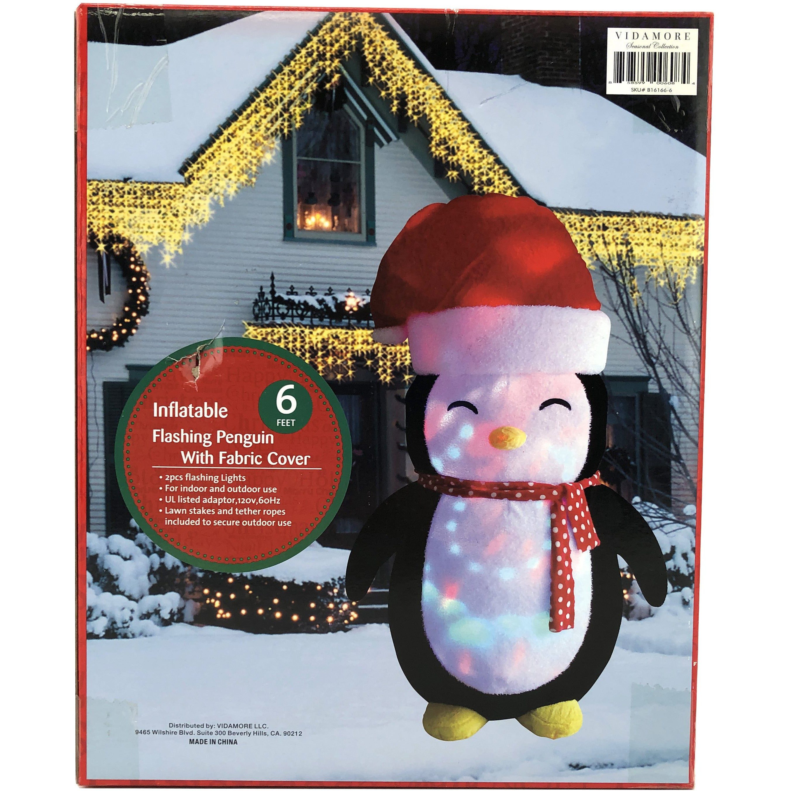 6 Foot Inflatable Chritsmas Penguins with a 2 pc LED Inside Yard decoration