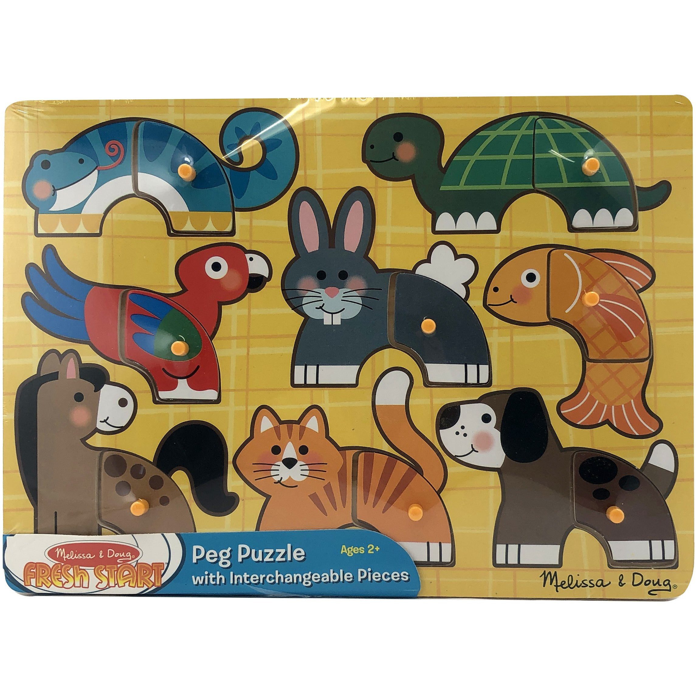 Melissa and Doug Mix and match toddler peg puzzle made from solid wood