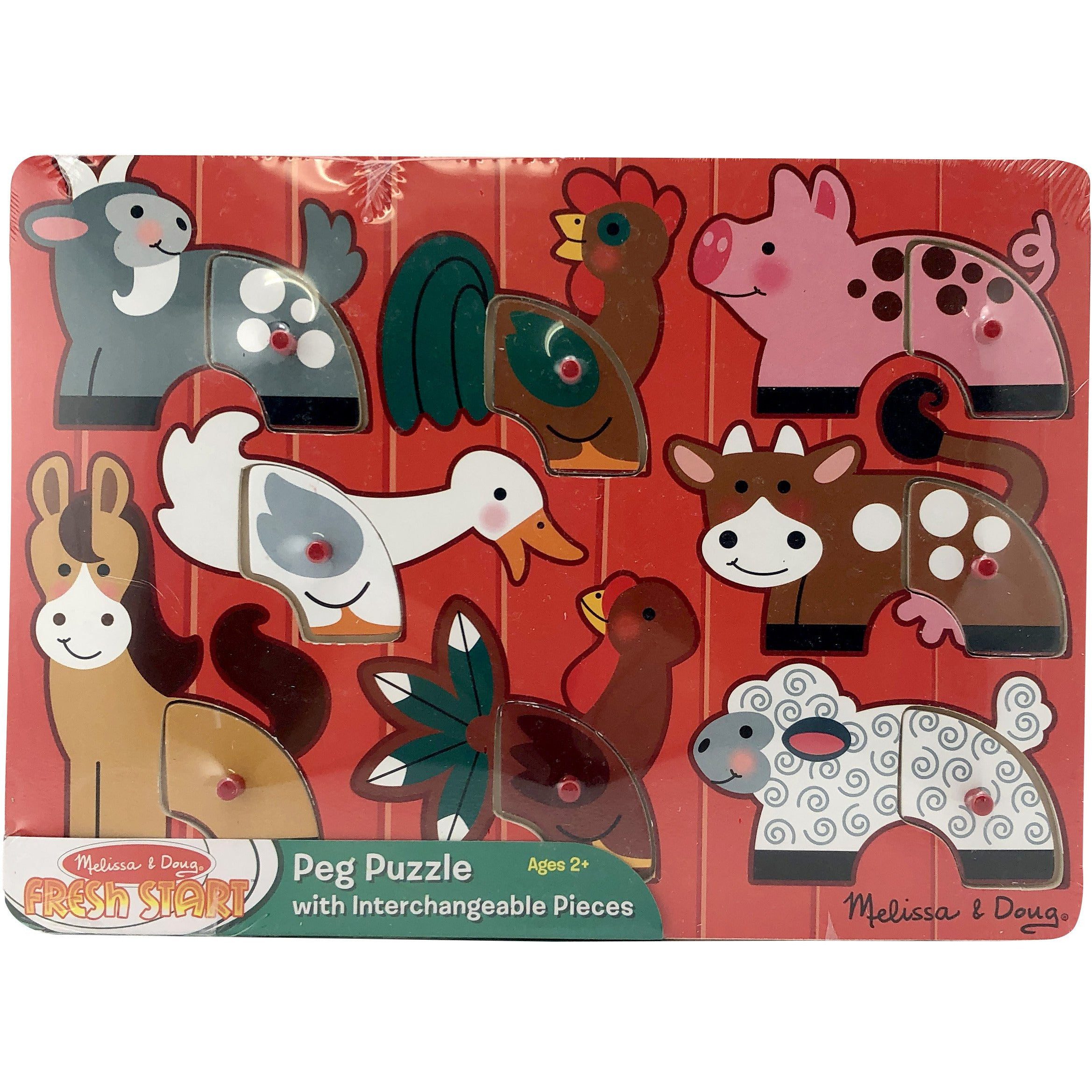 Melissa and Doug Mix and match toddler peg puzzle made from solid wood