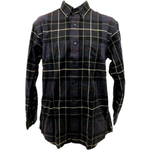 Haggar Men's Plaid Shirt / Button Down / Grey & Wine / Size Small