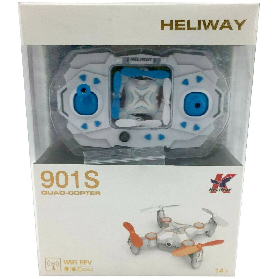 Heliway Quad Copter Drone / 901S / Foldable / WiFi Controlled / White / Blue