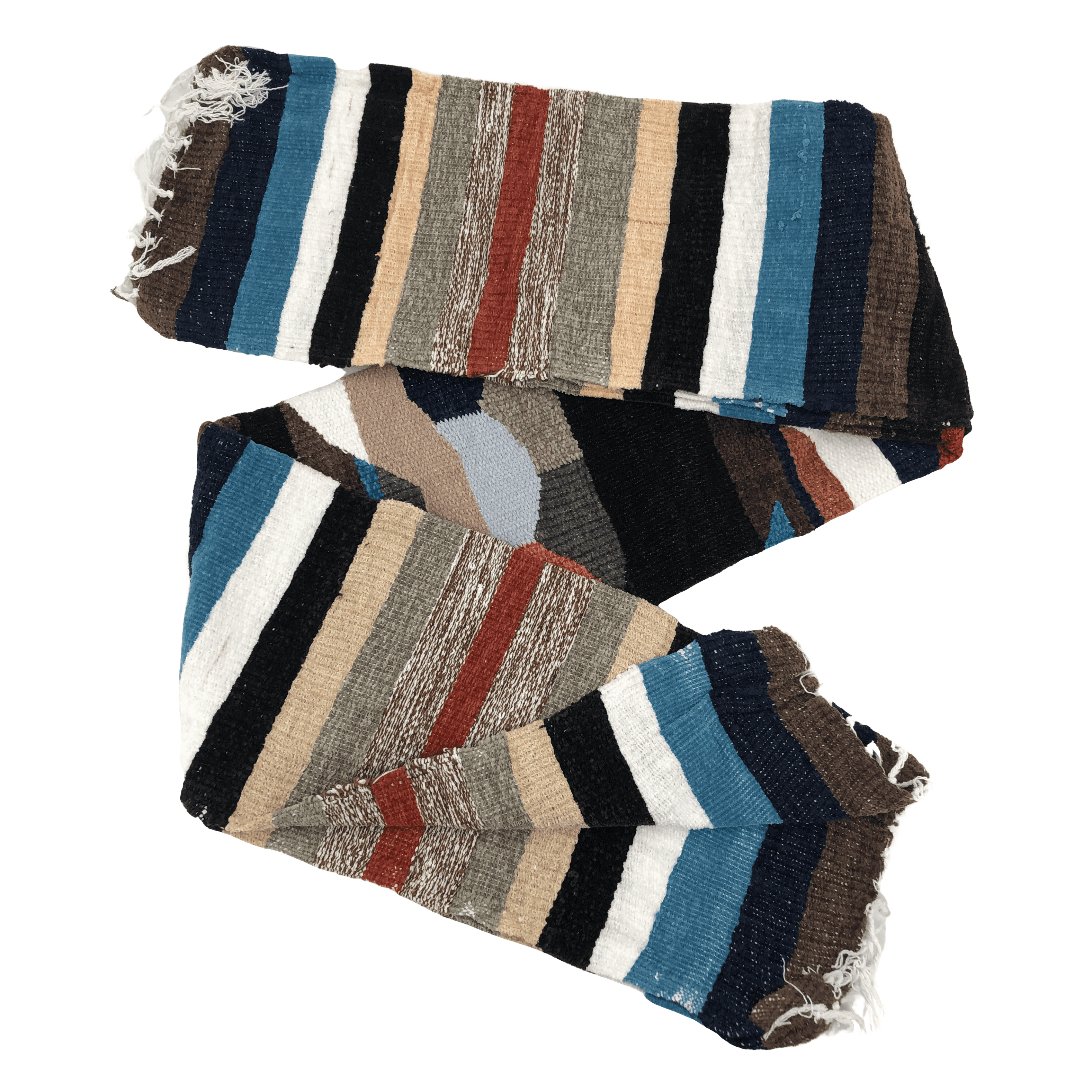 Oland Handwoven Blankets: 50" x 82" / Chenile / Mexican Style / Camping Blanket / Multi-Coloured