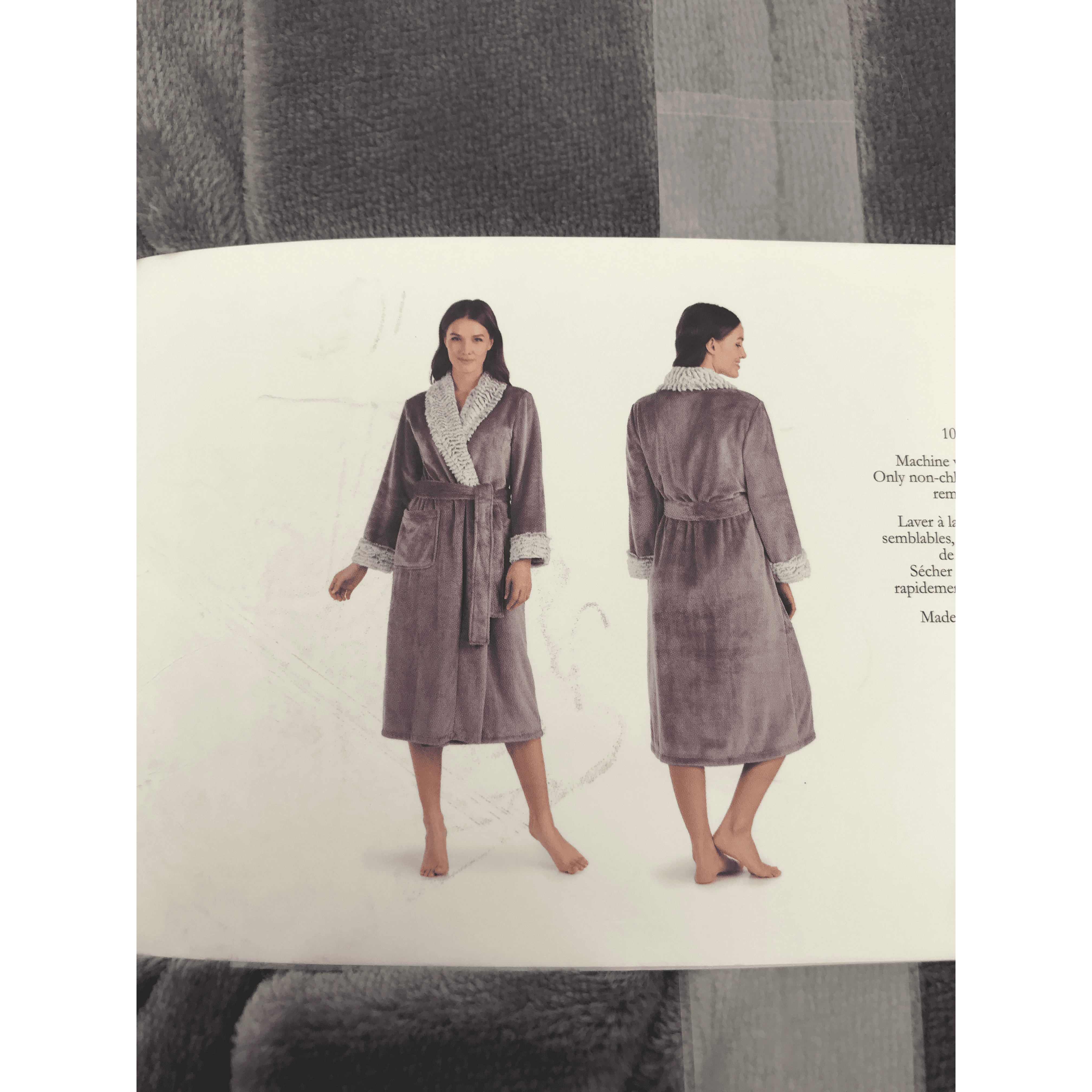 Carol Hochman Women's Plush Robe: Dark Grey / Large