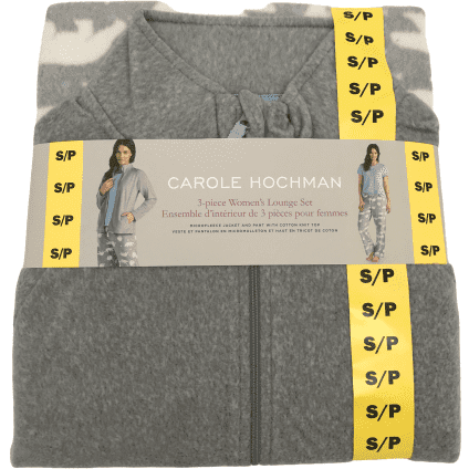 Women's 3 Piece Pajama Set: Small / Grey