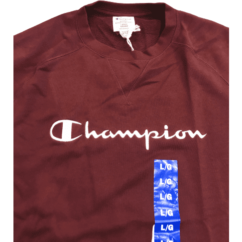Champion Men's Long Sleeve Sweatshirt: Large / Burgundy