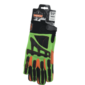 Ergodyne Work Gloves: Black/Green/Orange Large