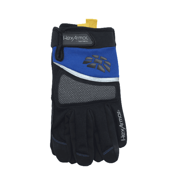 HexArmor Elite Chrome Series Mechanics 4018 Gloves: Black/Blue 10/XL