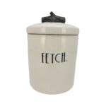 Rae Dunn White Fetch Dog Treat Canister with Lid