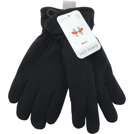 Hot Paws Adult Fleece Winter Gloves / Black / Various Sizes