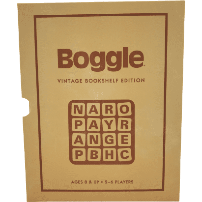 Vintage Bookshelf Boggle Edition / Family Games / Linen Book Board Game