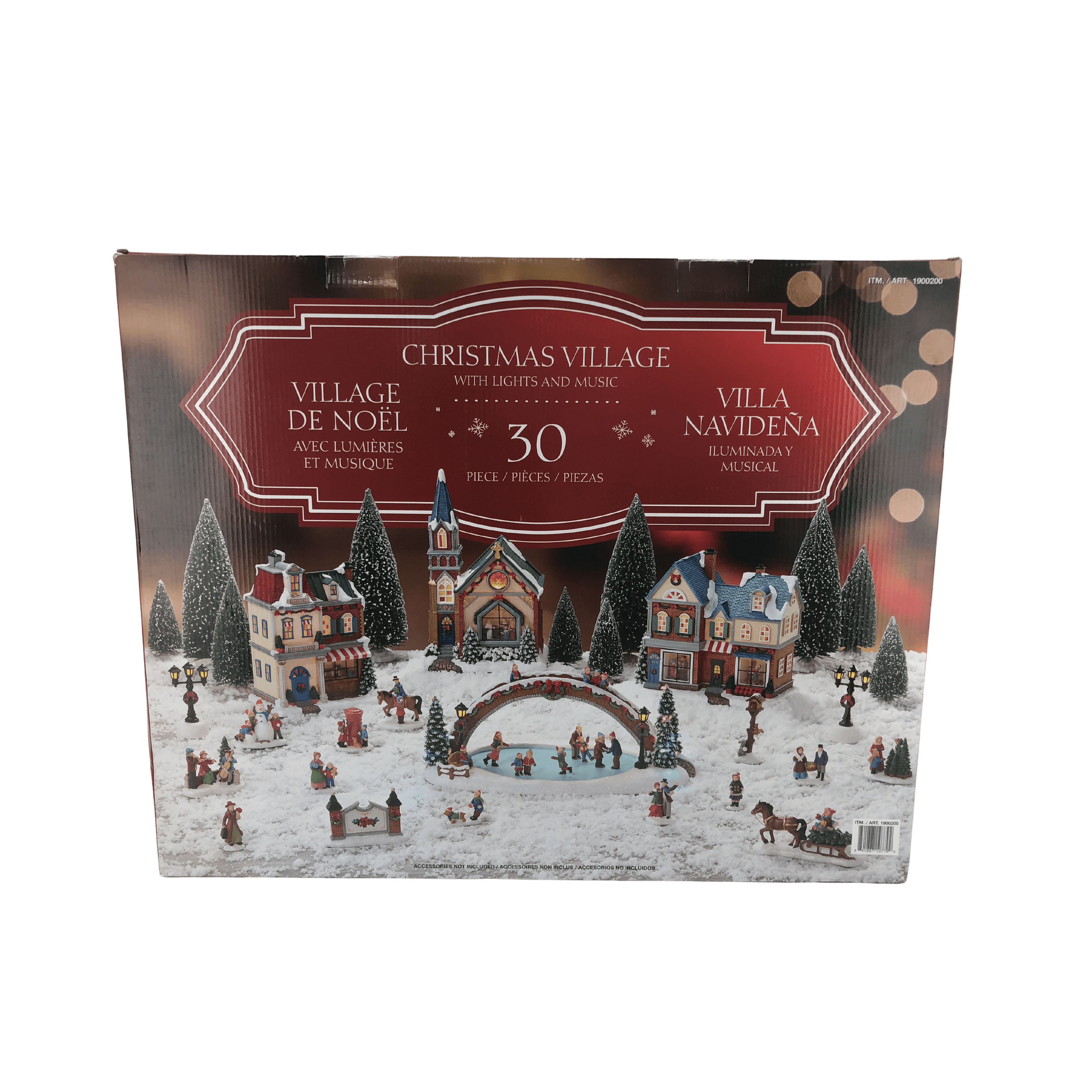 Musical Light Up Christmas Village &#124 30 Piece &#124 Plays 8 Classical Christmas Songs
