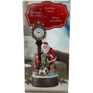 Christmas Holiday Clock with Santa: Ceramic