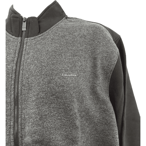 Calvin Klein Men's Zip-Up Sweater: Grey and Black