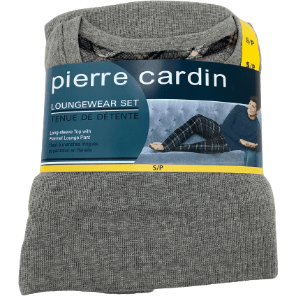 Pierre Cardin Men's Pyjama Set / Long Sleeve Top & Flannel Pants / Grey / Various Sizes