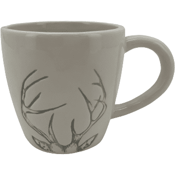 Holiday Accents Antler Coffee Mug: Engraved Ceramic Mug / White