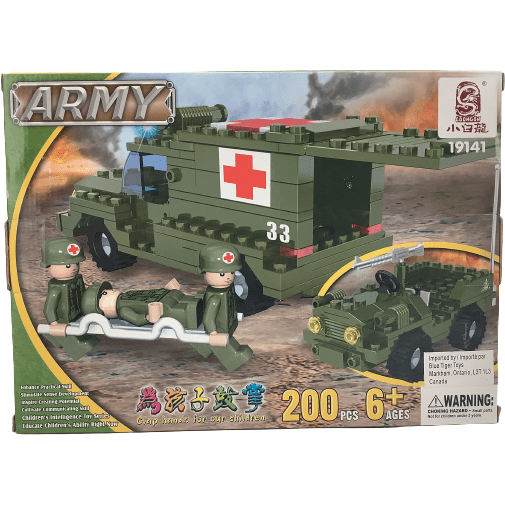 Loongon Army Medical Vehicle Building Set: 200 pieces