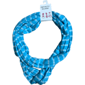 Women's Infinity Scarf: Blue with Stripes: Long