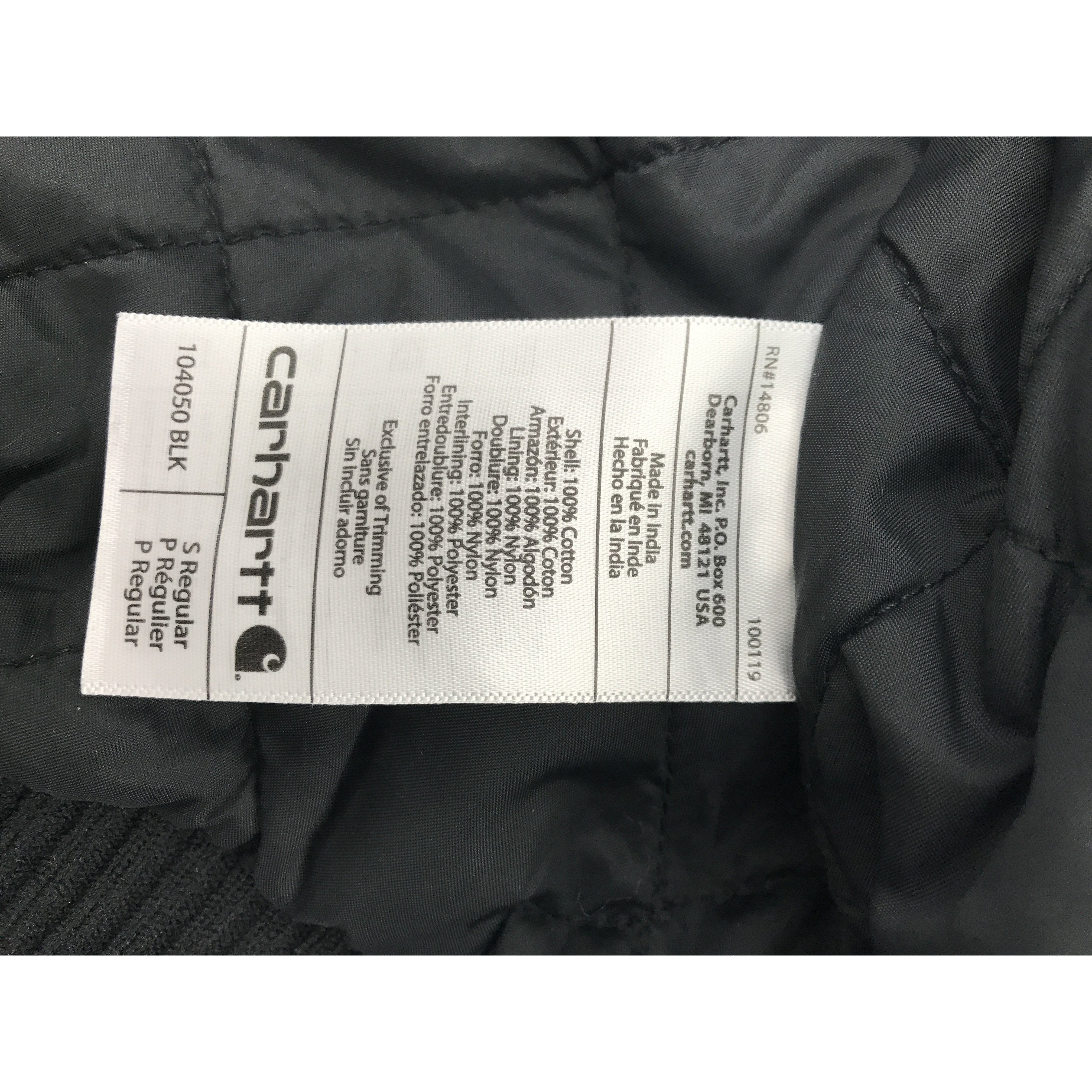 Carhartt Work Jacket: Black / Small