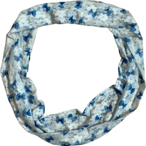 Awake & Made Women's Scarf: Lace Scarf: White and Blue