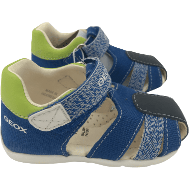 Geox Baby Sandals: Hook & Loop/ Blue & Green/ Size 4.0