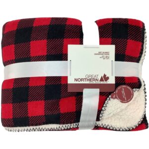 Great Northern Sherpa Plaid Blanket: Soft Throw Blanket: Home Decor