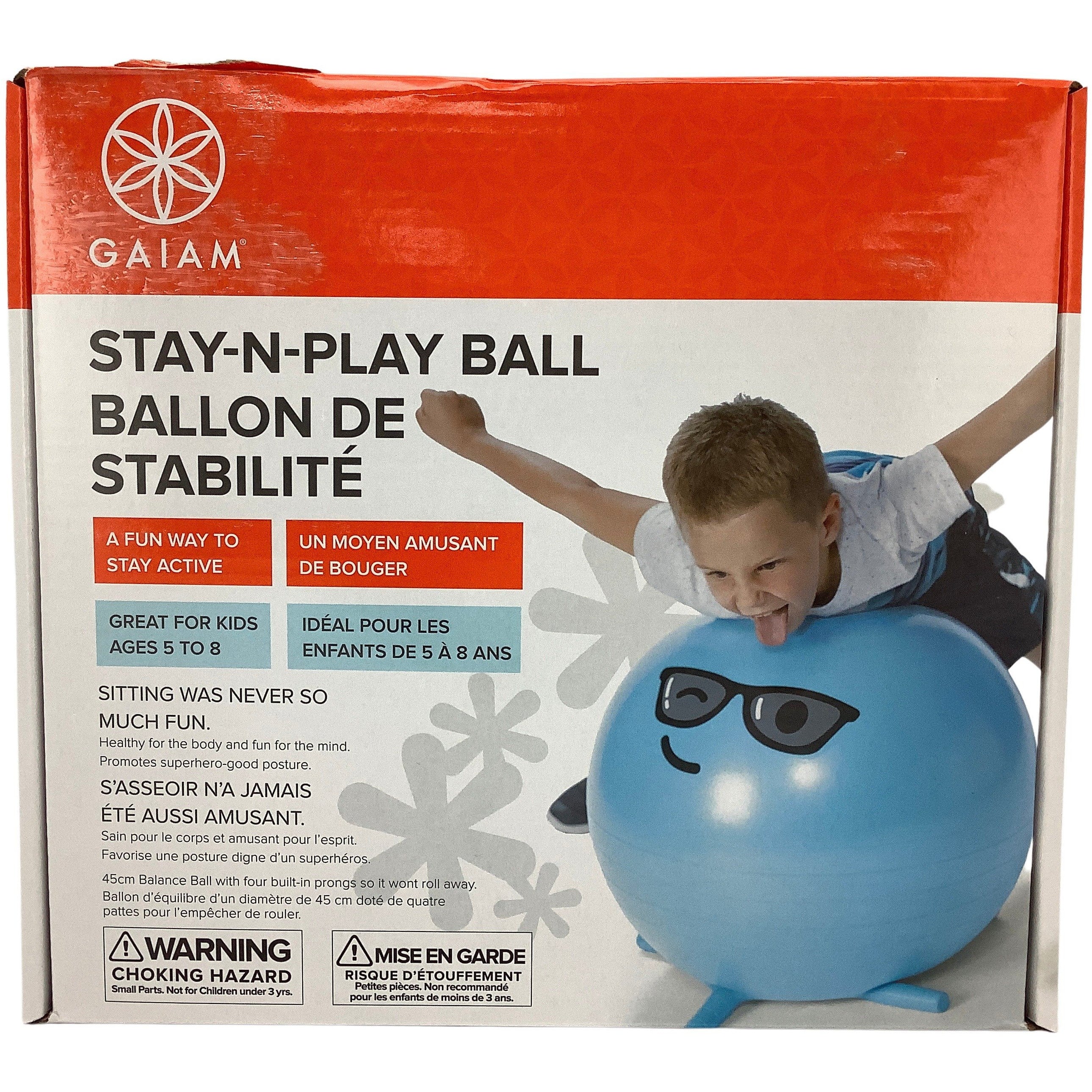 GAIAM Stay-N-Play Kids Yoga Ball / Kids Activity Ball / Blue **DEALS**