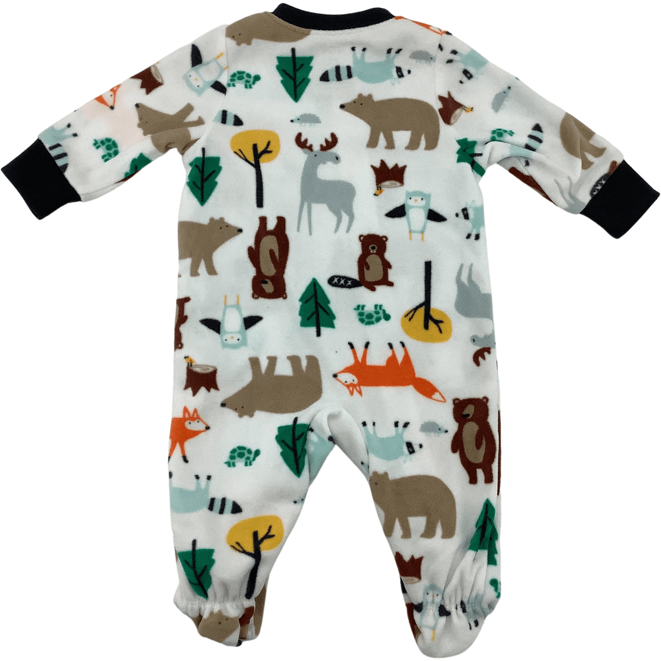 Carter's Infant Boy's Zip Up Pyjamas / One Piece Pyjama / White / Wildlife Animal Theme / Various Sizes