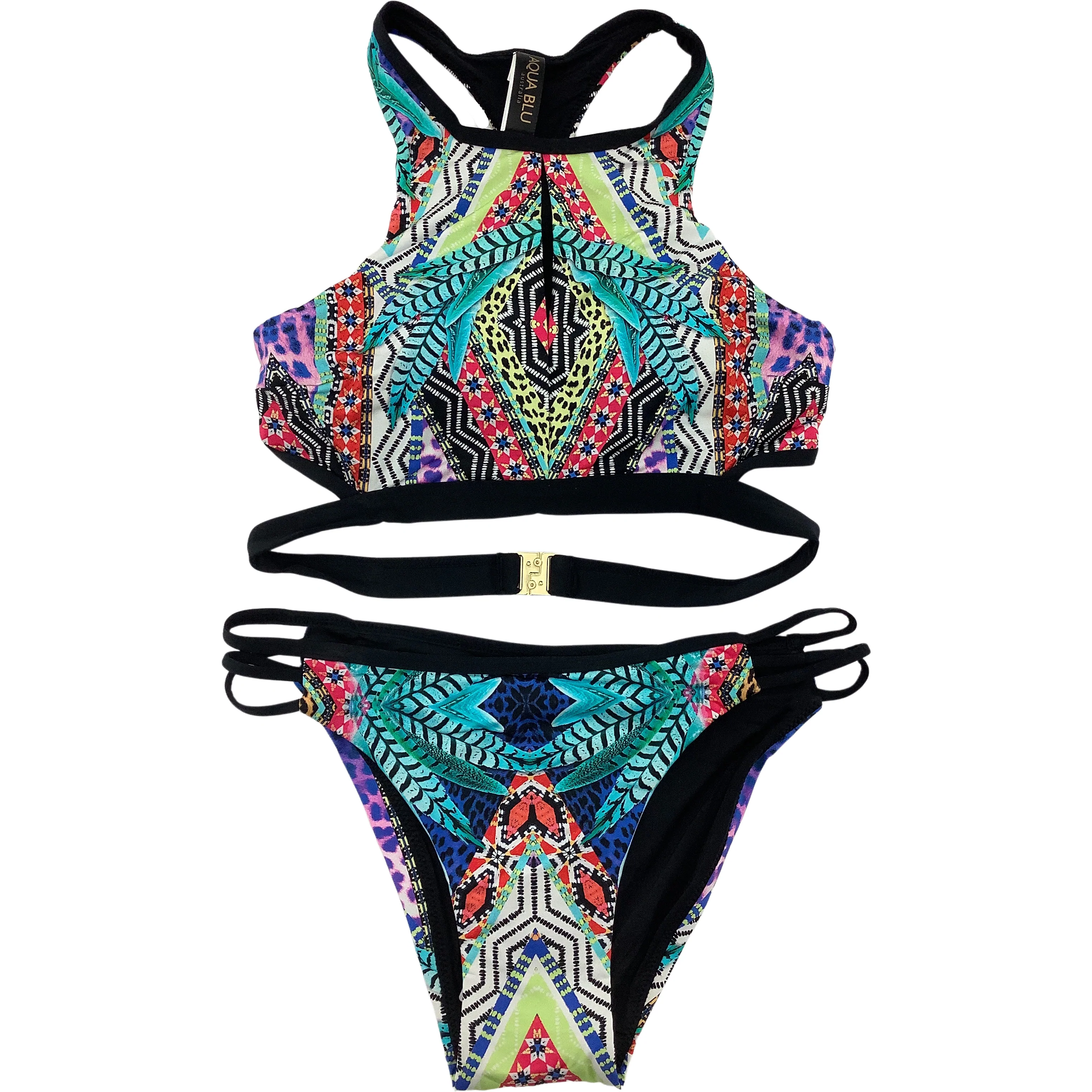 Aqua Blu Women's Bathing Suit / Bikini Style Swim Suit / Aztec Pattern / Various Sizes
