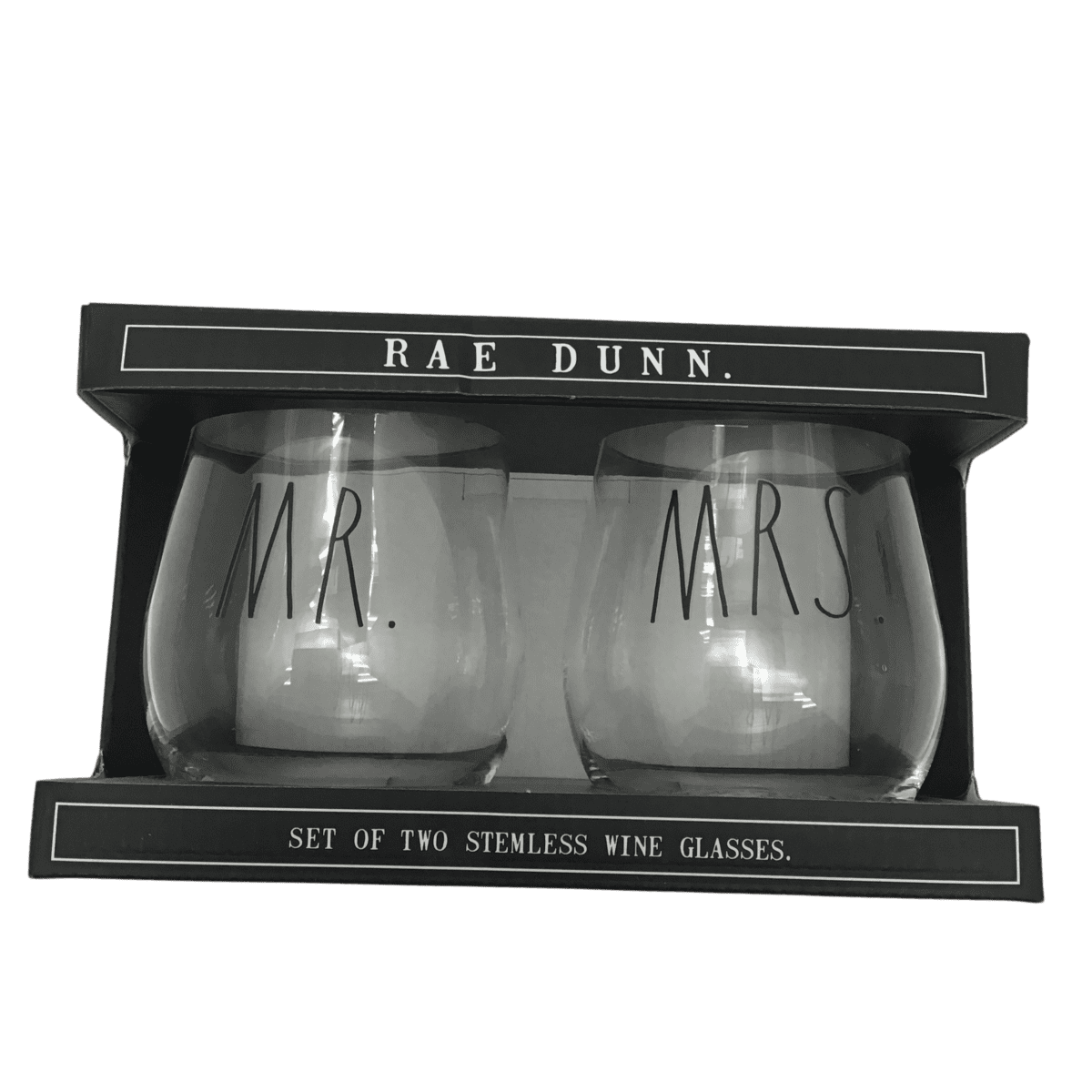 Rae Dunn Wine Glass set with Mr and Mrs Logo_03