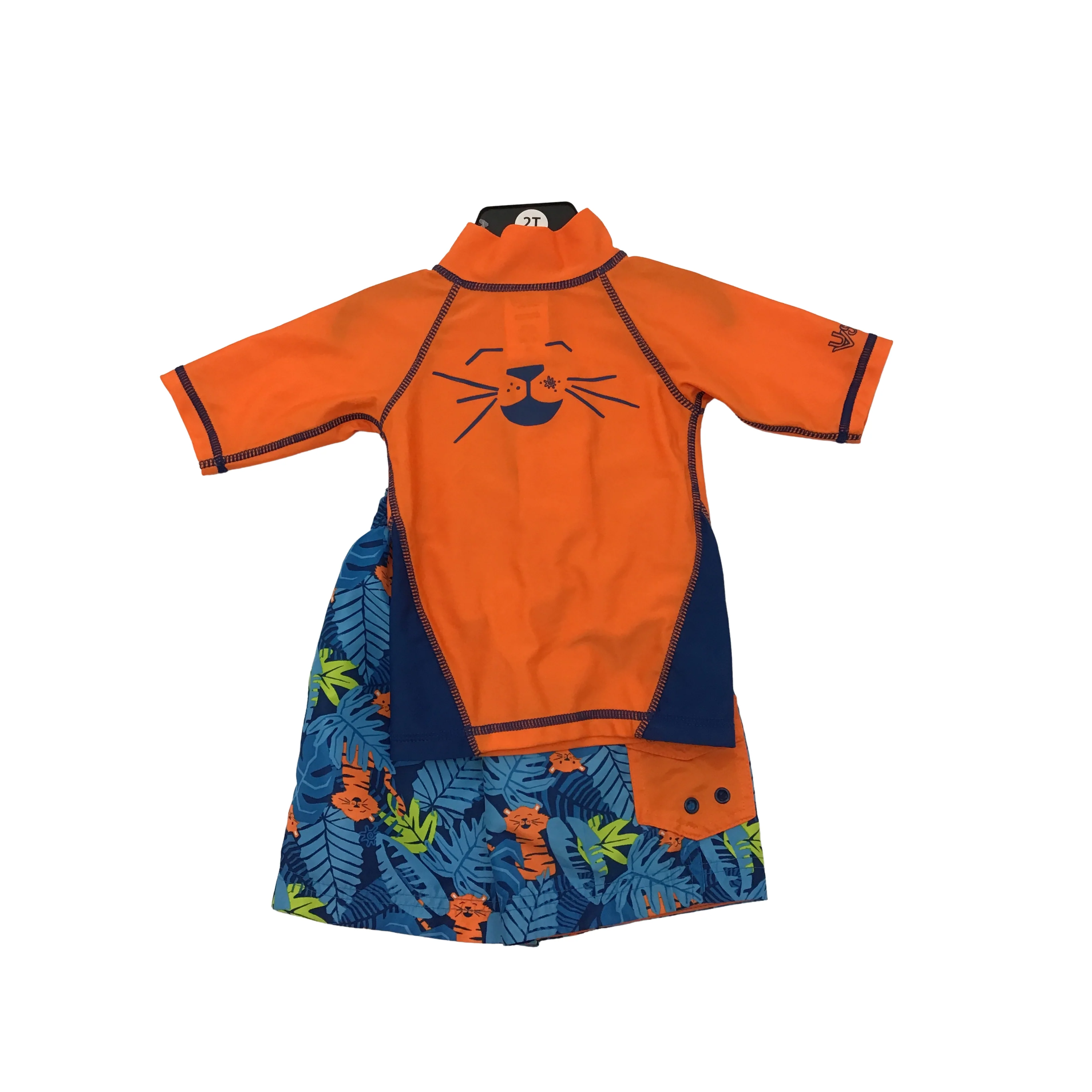 UV Skinz Boy's Bathing Suit / 3 Piece Set / Orange and Blue