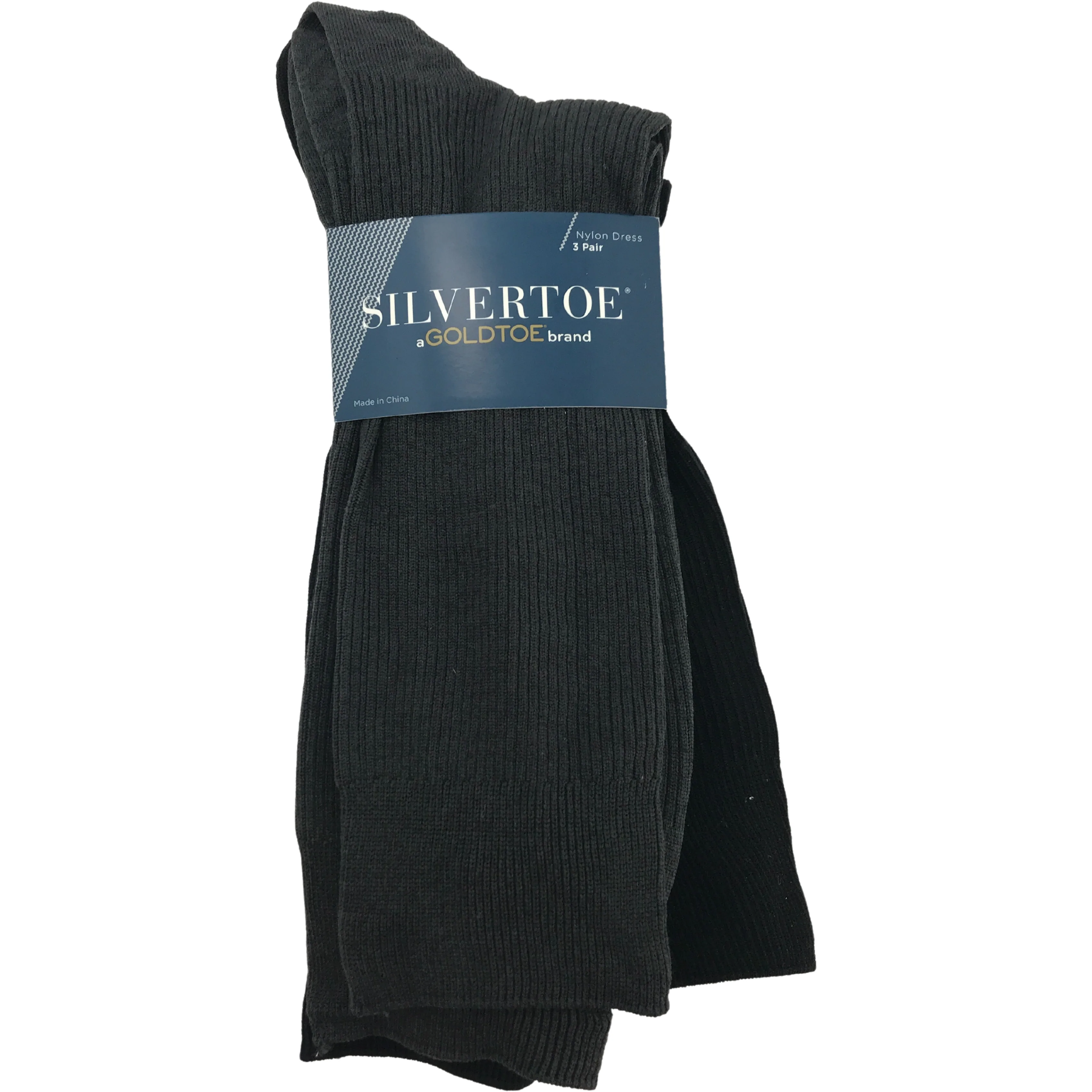 Silvertoe Men's Dress Socks / Nylon Socks / 3 Pack / Neutral Colours