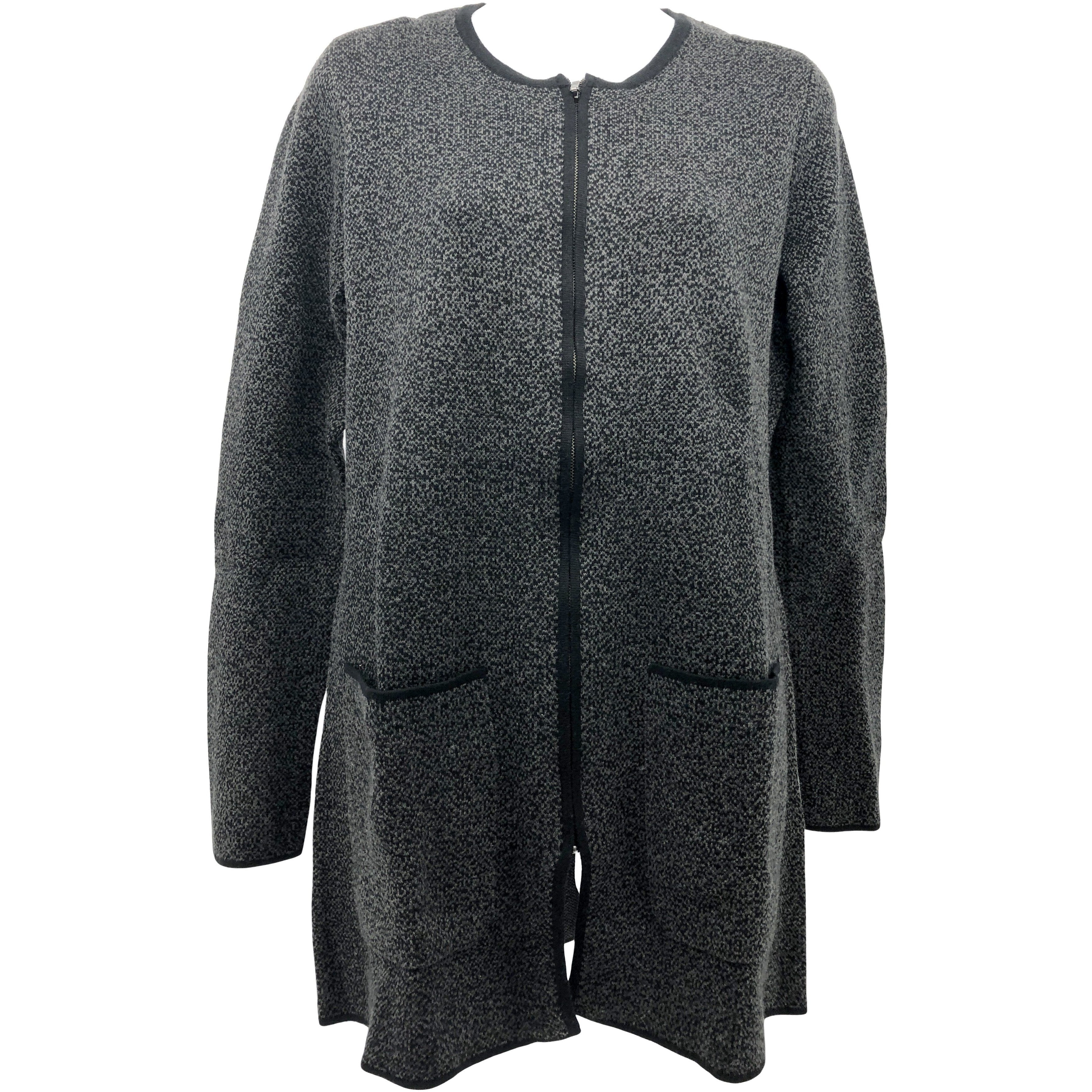 Nicole Miller Women's Sweater / Long Zip Up Sweater / Grey / Medium **NO TAGS**