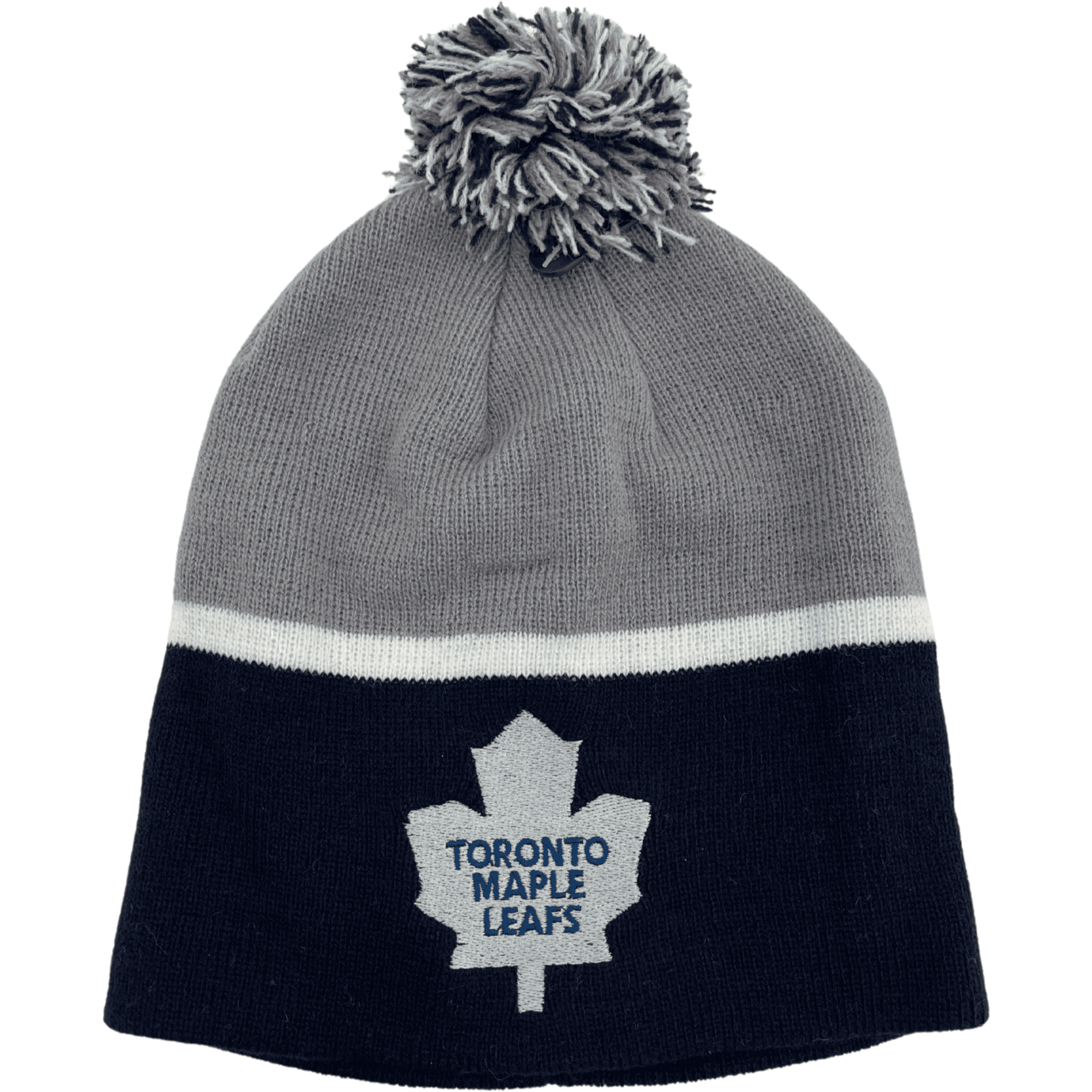 NHL Toddler Toronto Maple Leafs Winter Hat with Gloves Set / Official NHL Apparel / Blue & Grey
