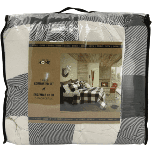 Safdie Comforter Set / 3 Piece Set / Black & White / Double - Queen Size