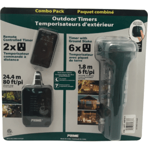 Prime Outdoor Timers Combo Pack / Programable / Remote Control Timer / Ground Stake Timer