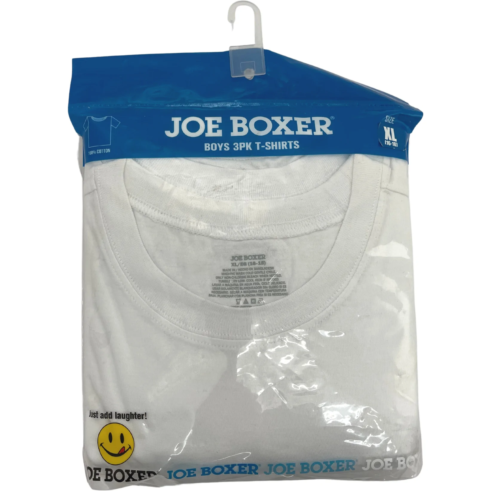 Joe Boxer Boy's Under Shirt / 3 Pack / White / Crewneck Shirts / Cotton T-Shirts / Size XLarge **No Tags**