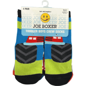 Joe Boxer Toddler Boy's Socks / Crew Socks / 4 Pairs / Bright Colours / Various Sizes