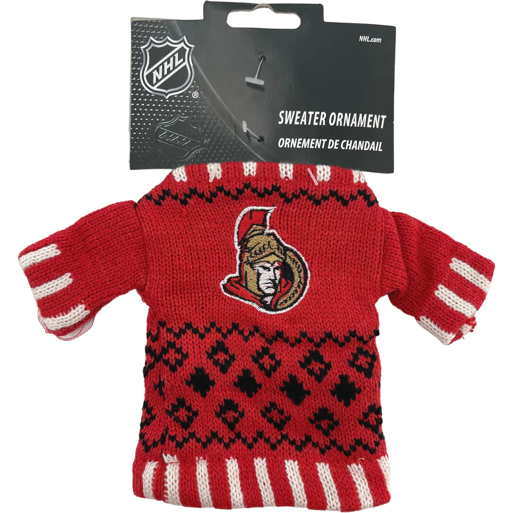 NHL Ottawa Senators Sweater Ornament / Team Logo / Red & White / Christmas Tree Ornament