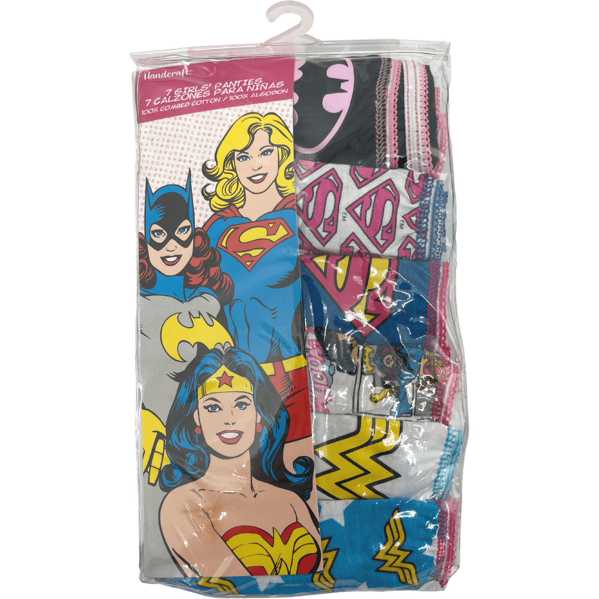 Handcraft Girl's Panties / 7 Pack / Size 6 / Wonder Woman, Bat Girl, Super Girl **No Tags**