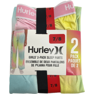 Hurley Girl's Pyjama Pants / 2 Pack / Girl's Sleep Pants / Bright Colours / Various Sizes