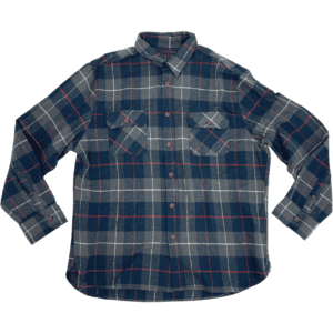 Jachs Men's Plaid Shirt / Button Up Shirt / Navy, Grey & Red / Various Sizes