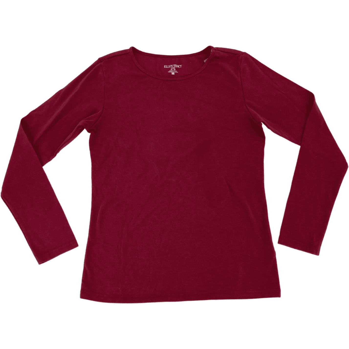 Ellen Tracy Women's Long Sleeve Shirt / Burgundy / Size Medium