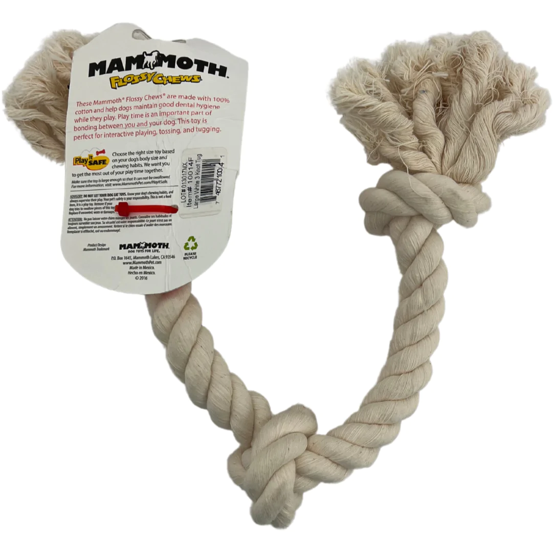 Mammoth Flossy Chews Dog Rope: White / Dog Toy