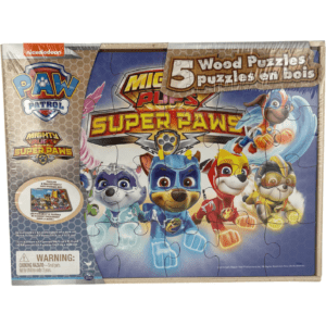 Nickelodeon Paw Patrol Wood Puzzle Pack / 5 Puzzles / Mighty Pups