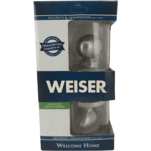 Weiser Hall & Closet Door Knob: Laurel / Satin Nickel / Door Handle