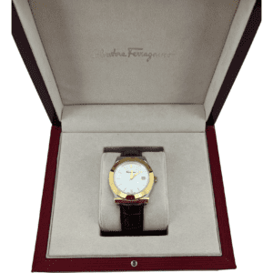 Salvatore Ferragamo Men's Watch: Firenze FF3 / Gold Case / Brown Leather